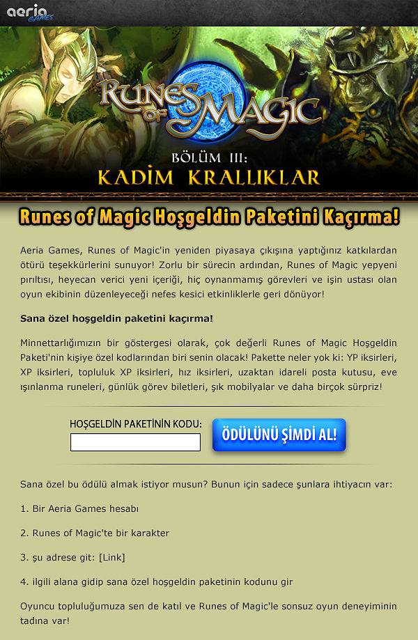 Runes of Magic - Newsletter