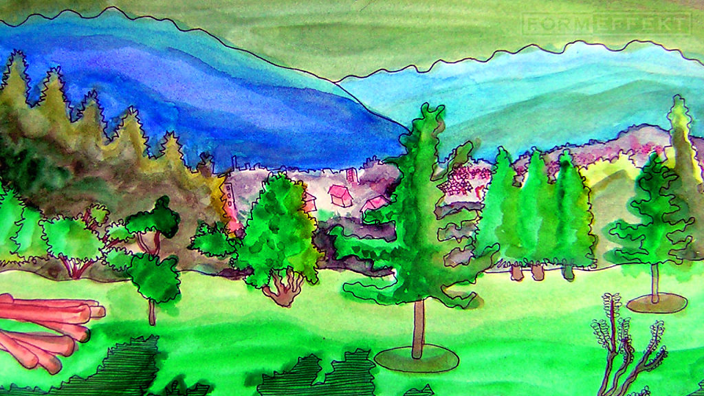 Queen Elizabeth Park - Aquarell 03